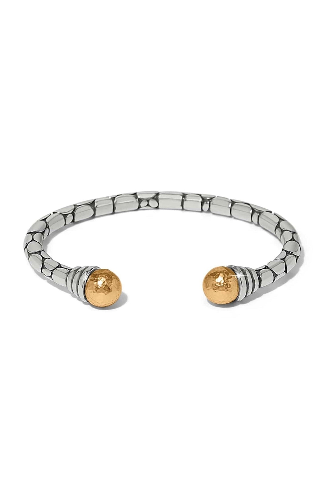 Pebble Link Two Tone Open Flex Cuff Bracelet BJEWELRY Brighton Collectables 