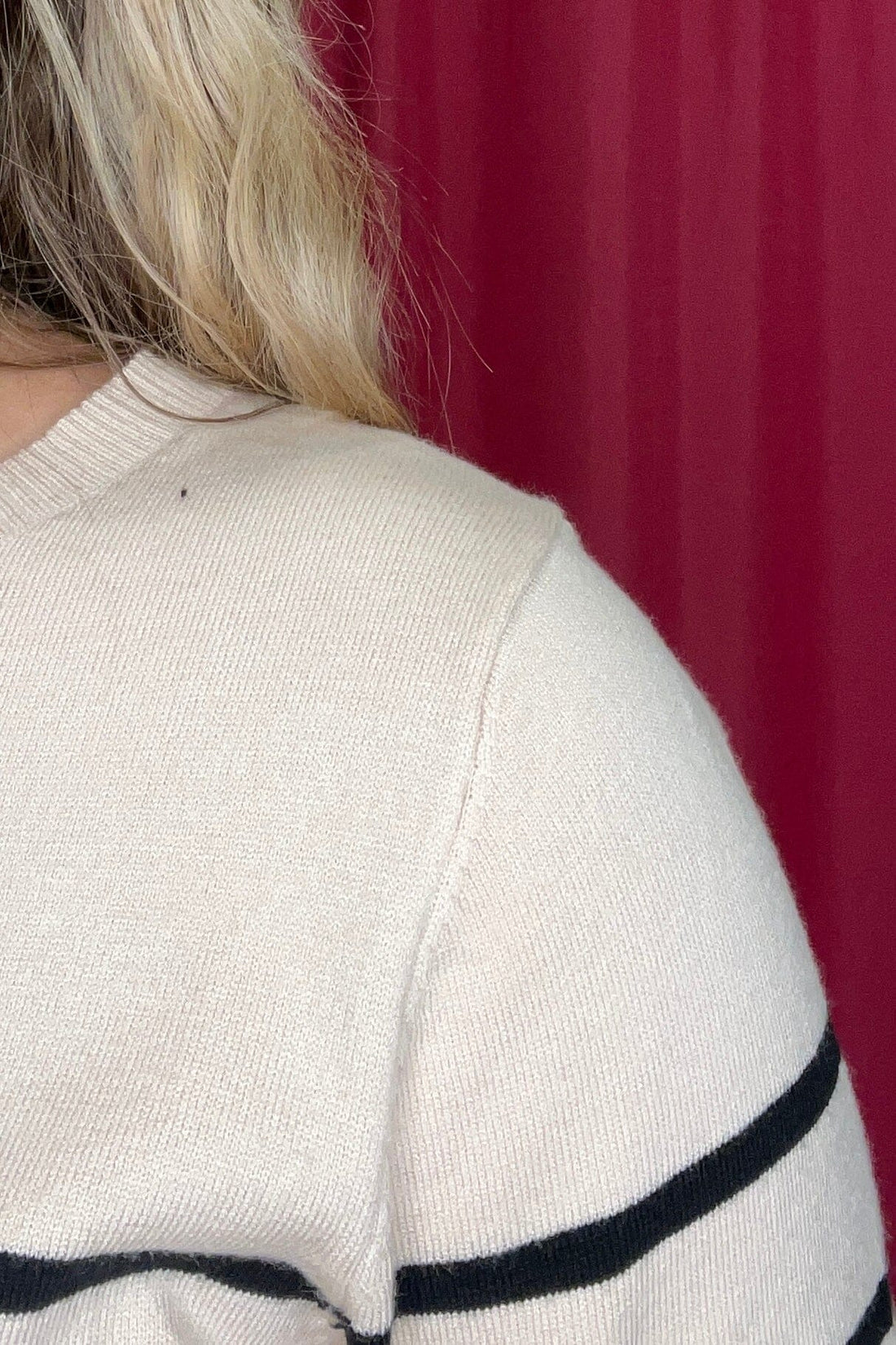 Long Sleeve Fine Gauged Striped Sweater JRTOP CASUAL TOP ALLIE &amp; ROSE 