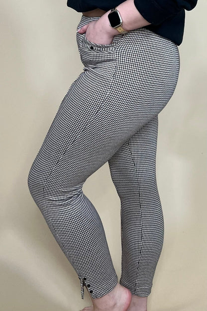 Harringbone Printed Pull On Pant w/Pockets BOTTOMS SOUTHERN LADY 