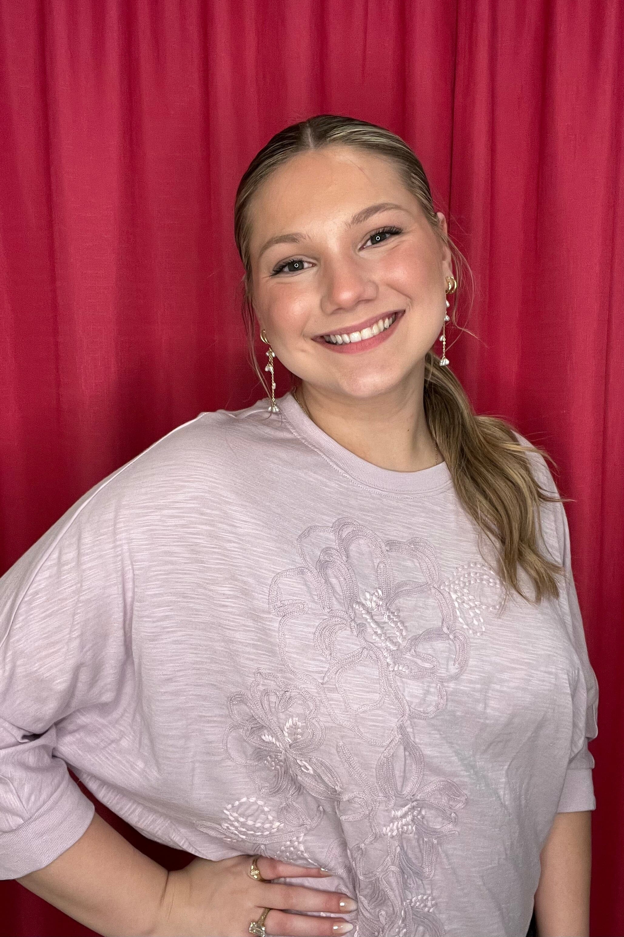 3/4 Dolman Sleeve Scoop Neck Embroidered Knit Top MISSY TOP SPECIAL DEMOCRACY 