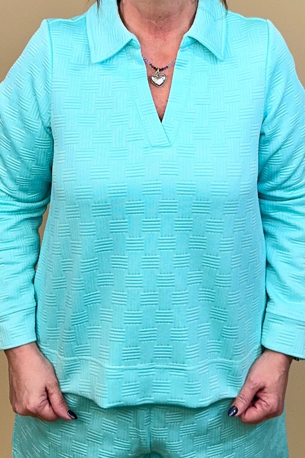 Lindsay Criss Cross Textured Set JRTOP CASUAL TOP MARYSQUARE 