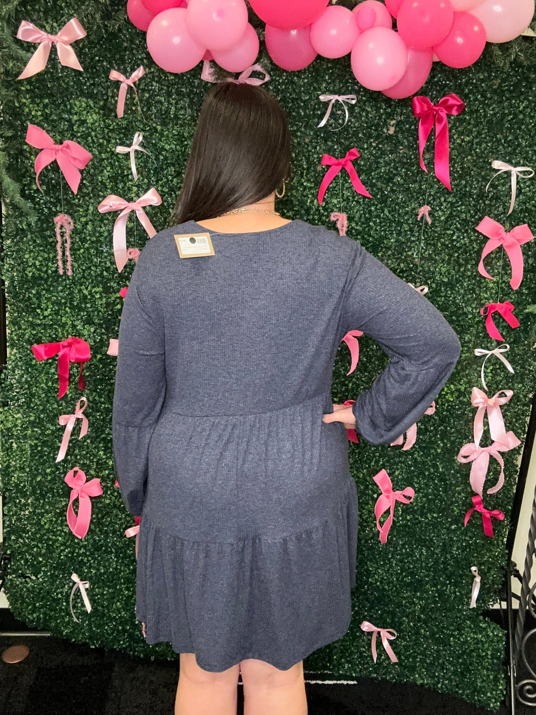 V-Neck Tiered Ribbed Flowy Dress DRESS YELETE 