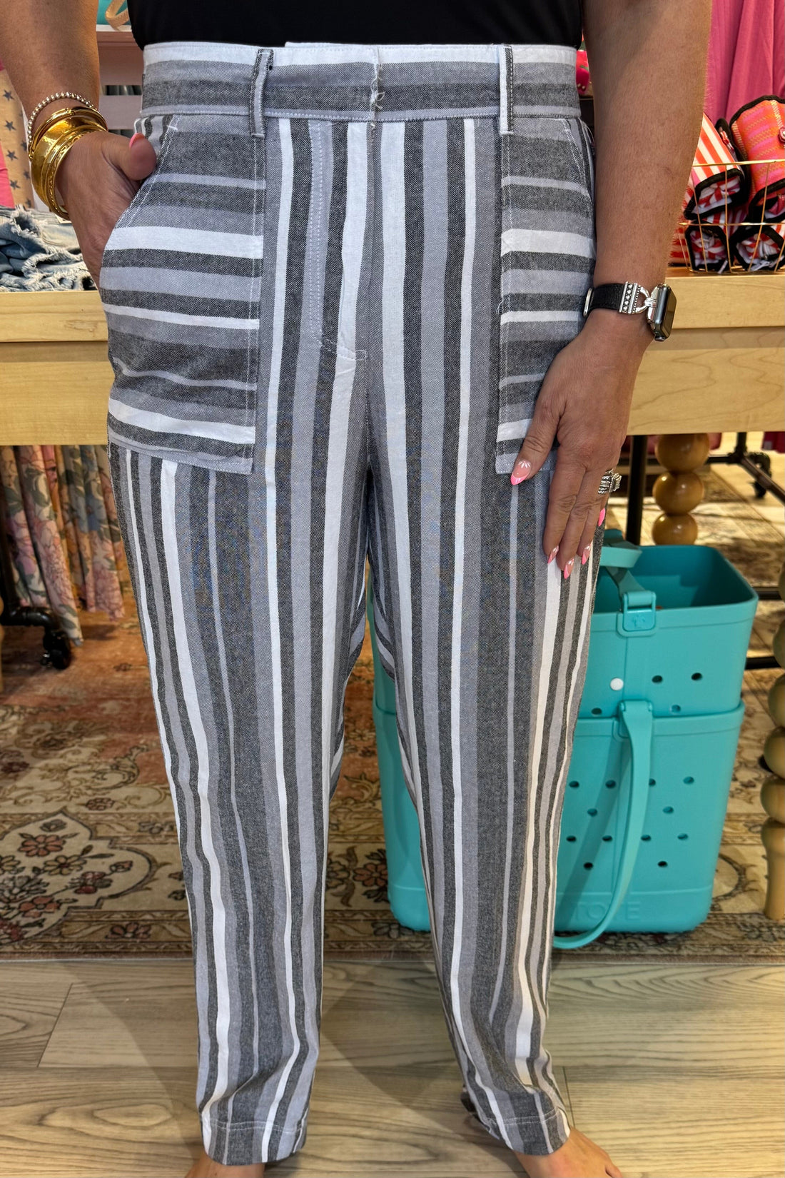 Striped Pant w/Pockets BOTTOMS ZAC &amp; RACHEL 