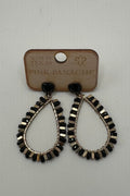 Black & Gold Beaded Teardrops JEWELRY:~~Unassigned~~ PINKPANACHE 
