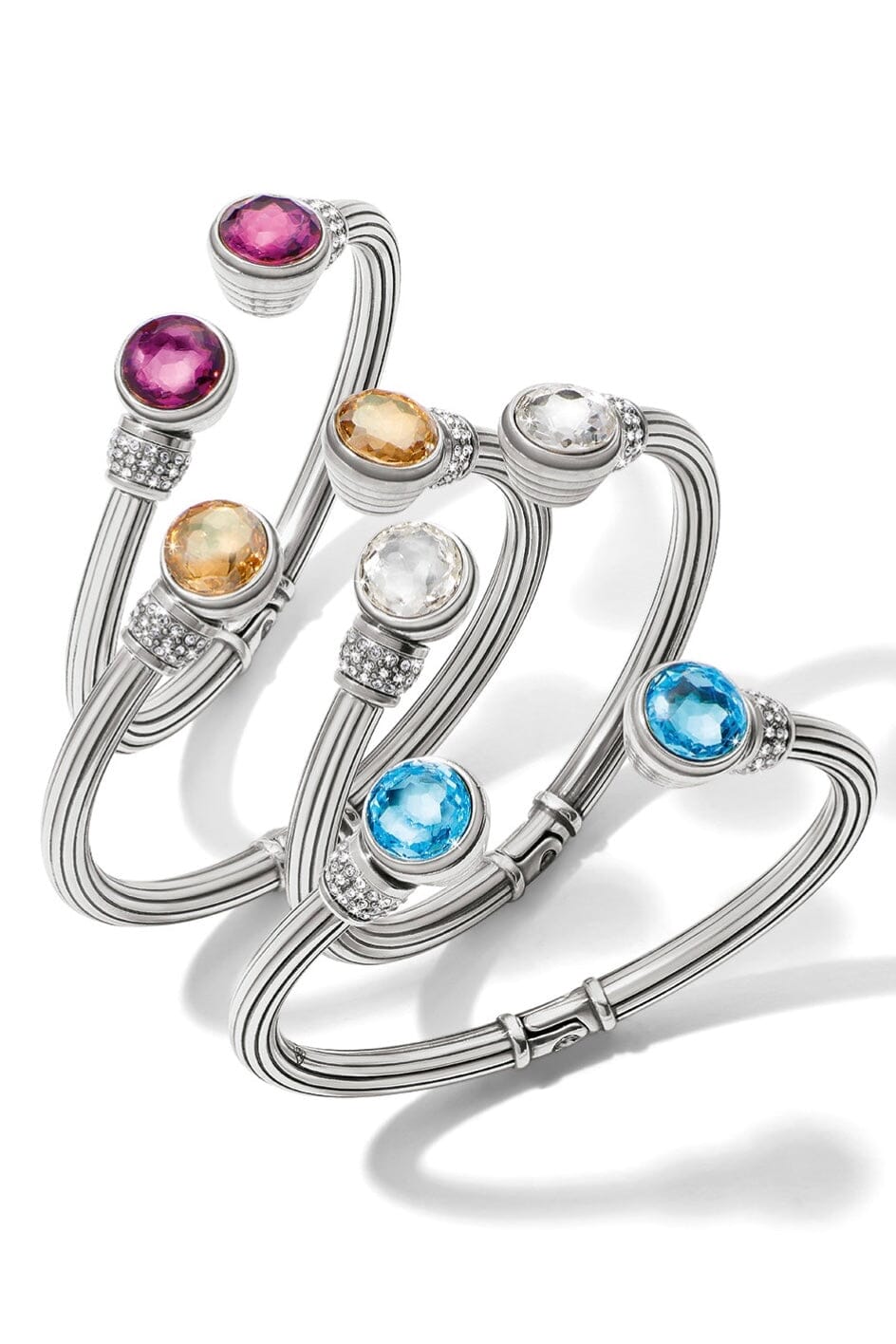 Meridian Aurora Petite Hinge Bangle - Aqua BJEWELRY Brighton Collectables 