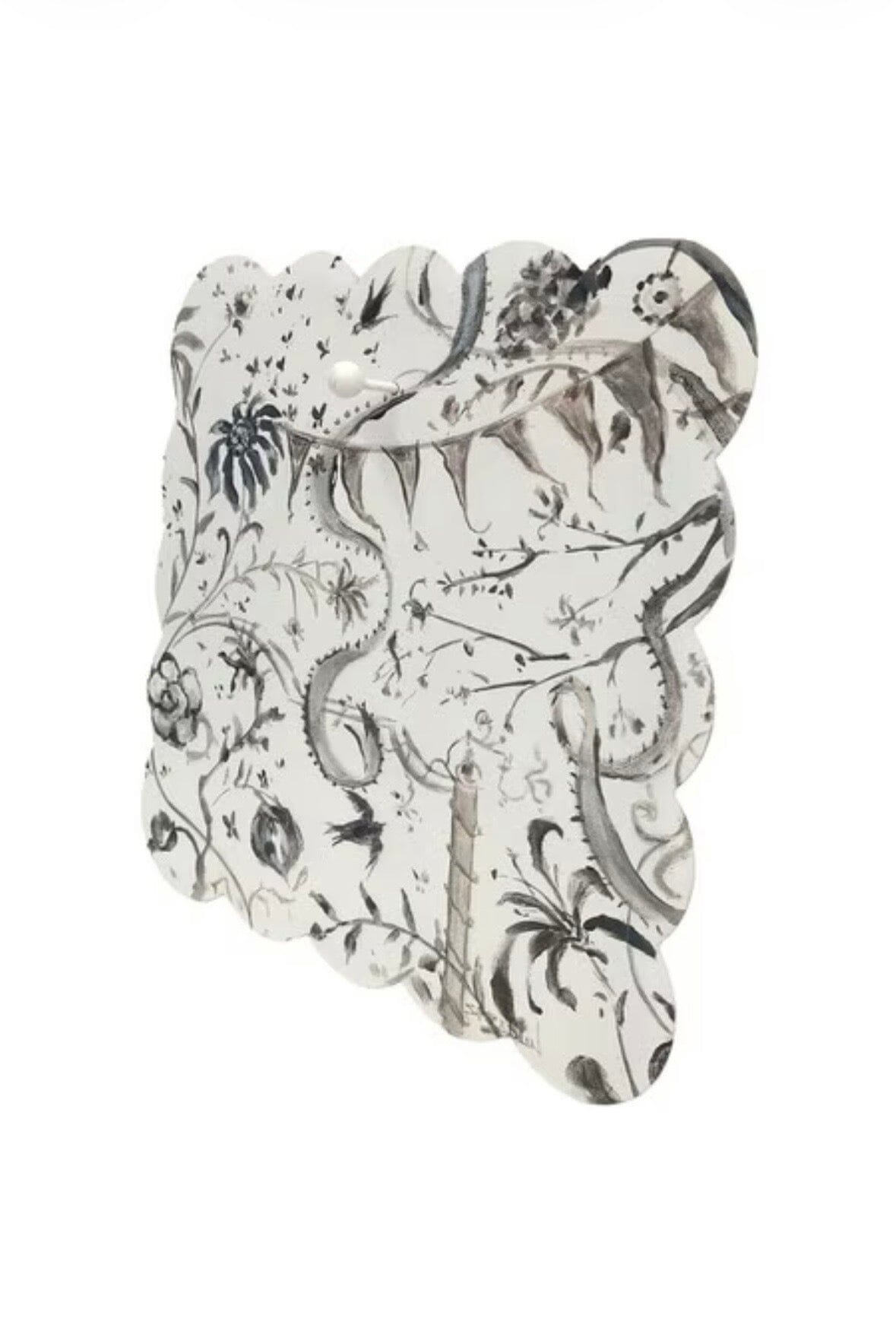 Black Chinoiserie Scallop Display Board GIFT/OTHER ROUNDTOP 