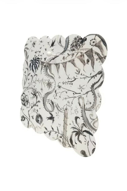 Black Chinoiserie Scallop Display Board GIFT/OTHER ROUNDTOP 