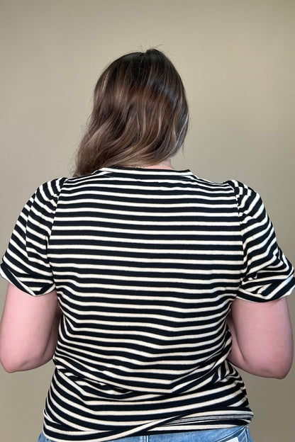 Short Bubble Sleeve Striped T-Shirt MISSY TOP SPECIAL ZAC &amp; RACHEL 