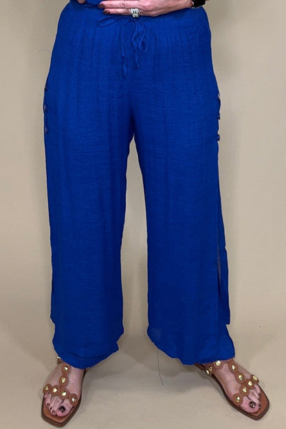 Pull On Lined Pant w/Button Detail BOTTOMS CREATION 