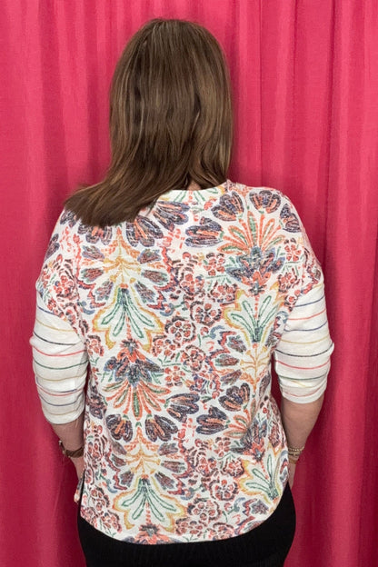 3/4 Sleeve Crew Neck Top MISSY TOP SPECIAL TRIBAL 