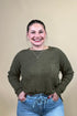 Ribbed Hacci Sweater w/ Pocket - Olive JRTOP CASUAL TOP:~~Unassigned~~ ZENANA 