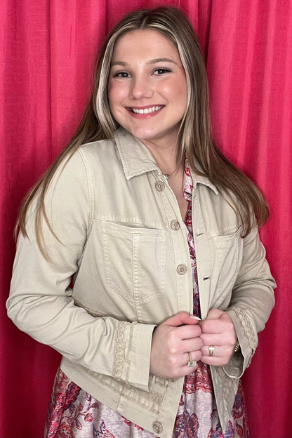 Trucker Jacket w/Fray &amp; Lace OUTFIT COMPLETER LIVERPOOL 