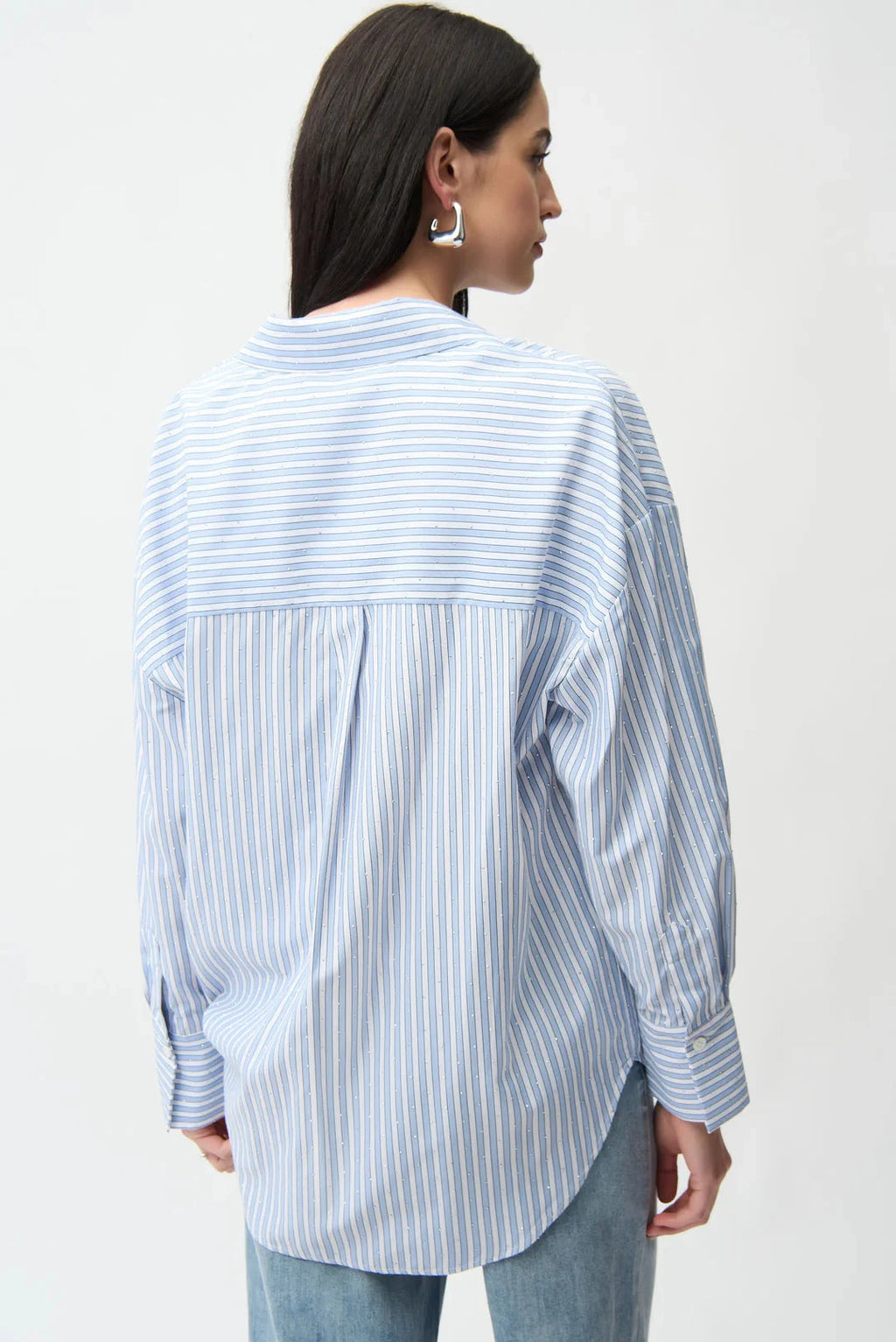 Long Sleeve Button Down Top w/Rhinestones MISSY TOP SPECIAL JOSEPH RIBKOFF 