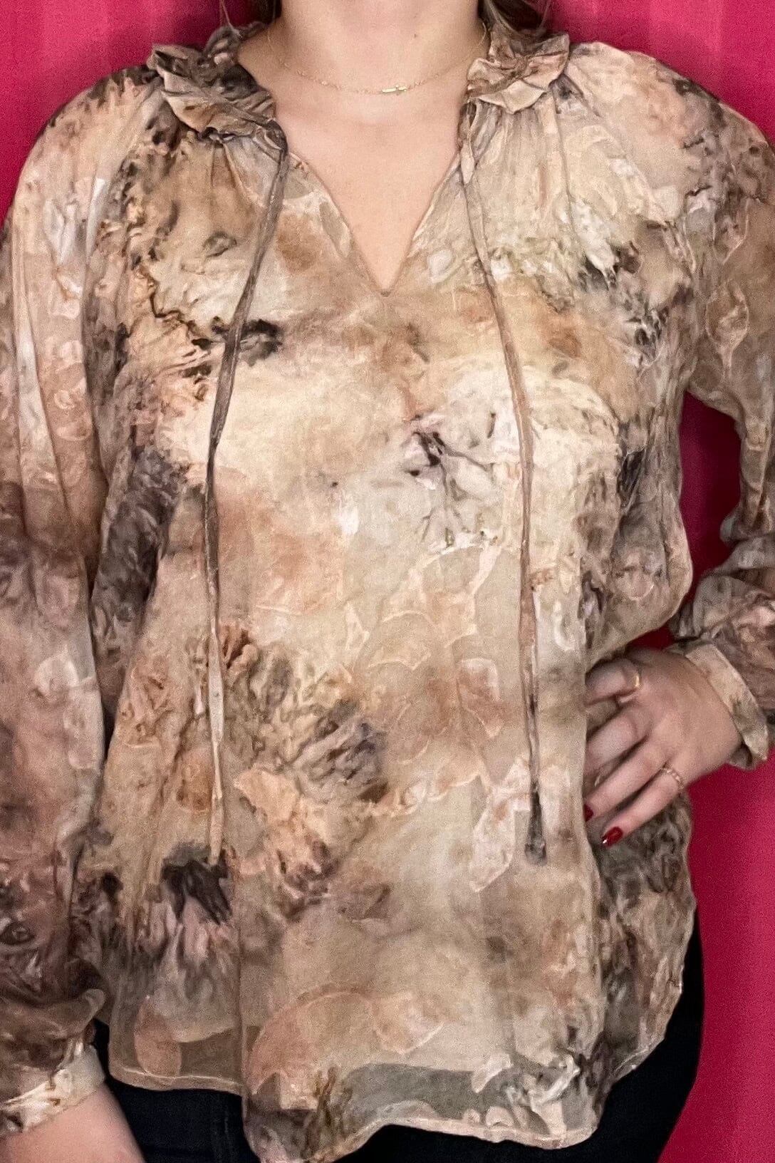 Long Sleeve Ruffle Neck w/Tie JR TOP DRESSY JODIFL 