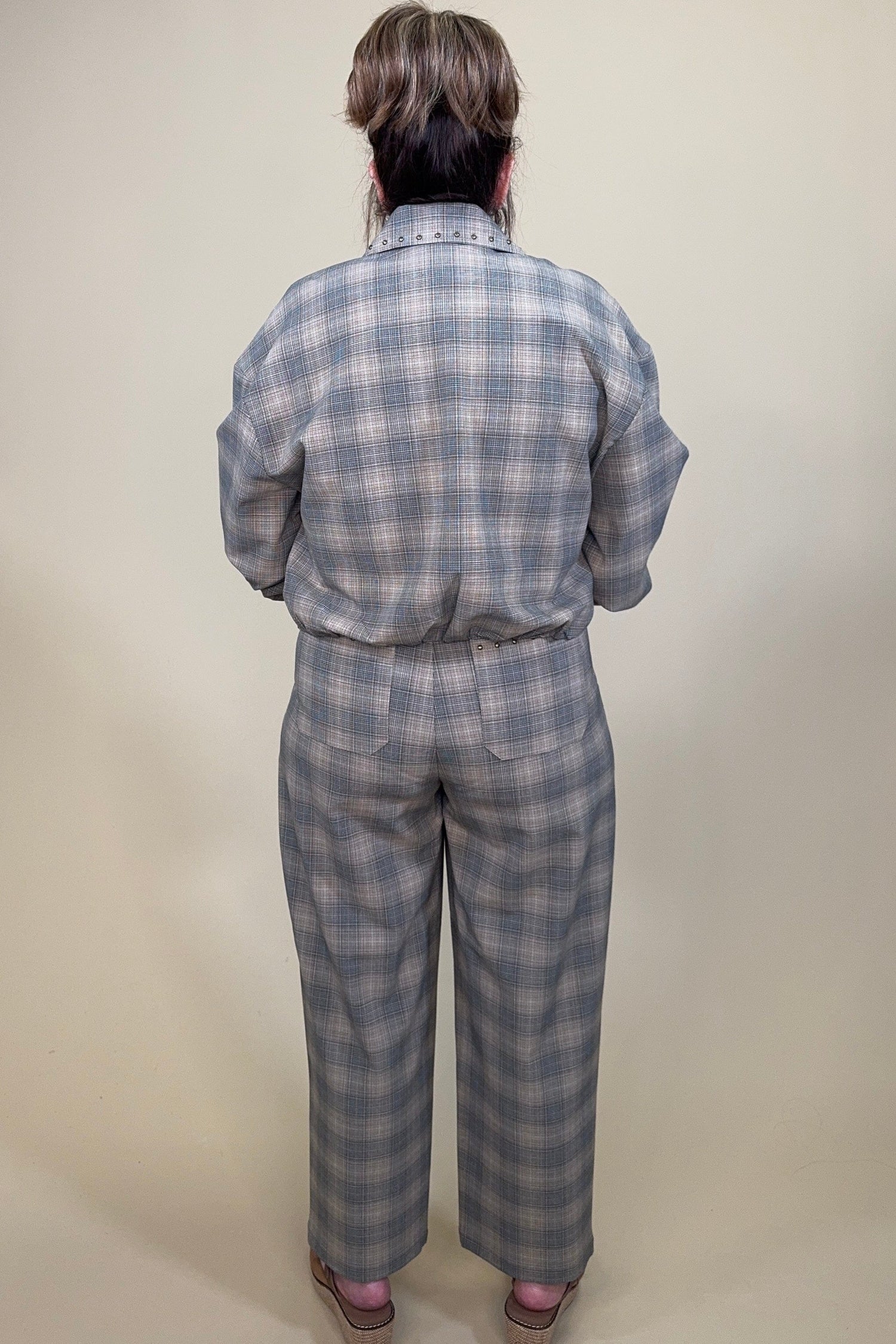 Bubble Hem Plaid Jacket OUTFIT COMPLETER LIVERPOOL 