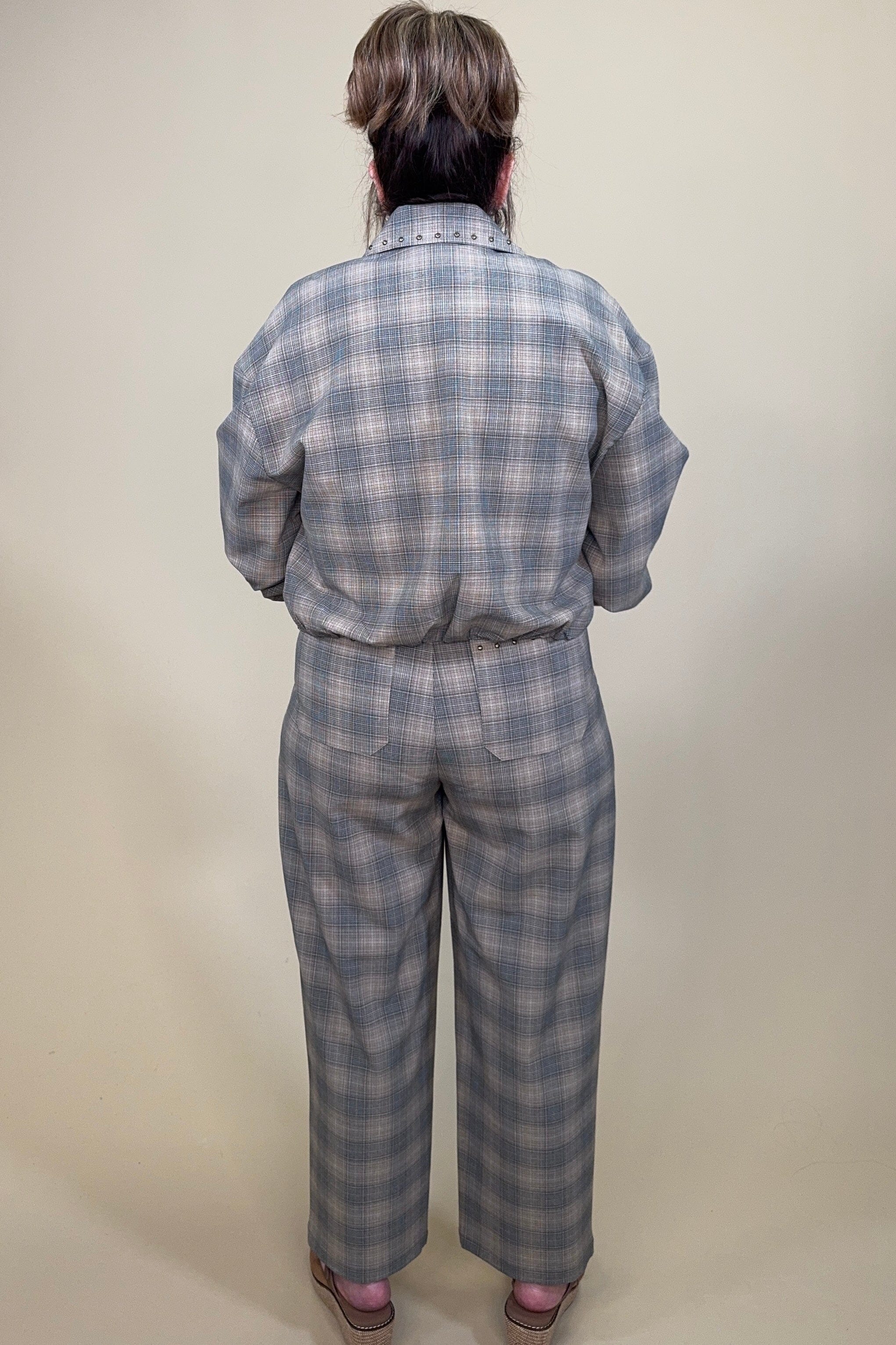 Bubble Hem Plaid Jacket OUTFIT COMPLETER LIVERPOOL 