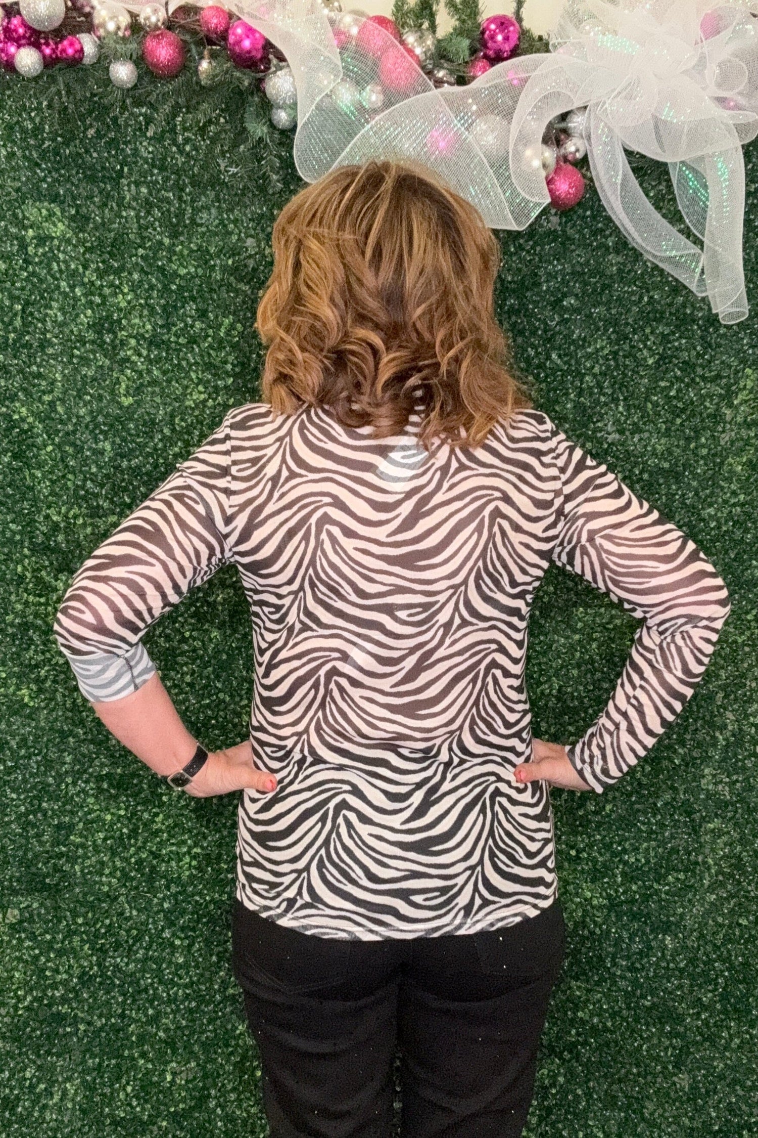 Cowgirl Safari Zebra Mesh MISSY BASIC KNIT STERLINGKREEK 
