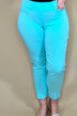 Full Length Pull On Pant - Aqua BOTTOMS ZAC & RACHEL 