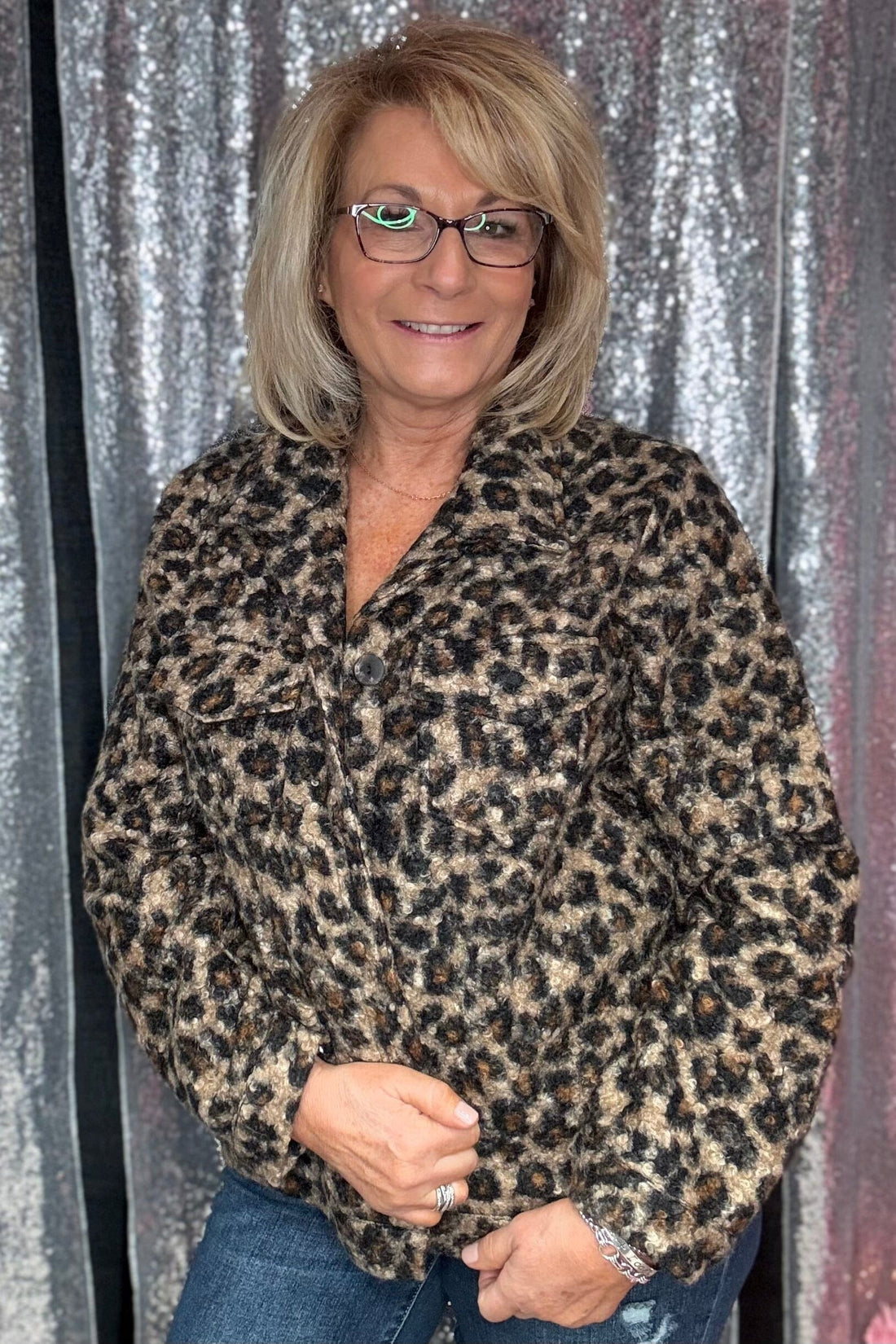 Printed Soft Short Jacket w/Pockets JACKET CREATION ANML S 