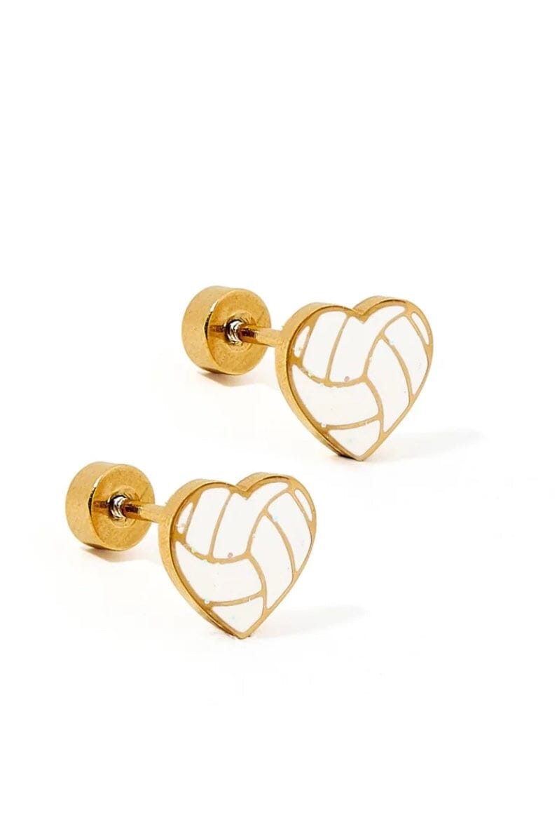 Volleyball Screwback Stud Earrings JEWELRY LINNY CO 
