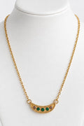 Delicate Mariana Necklace with Curved Pendant in "The Green Room" - Yellow Gold BETTERBRANDJEWELRY:ANECK MICHALSMARIANA 