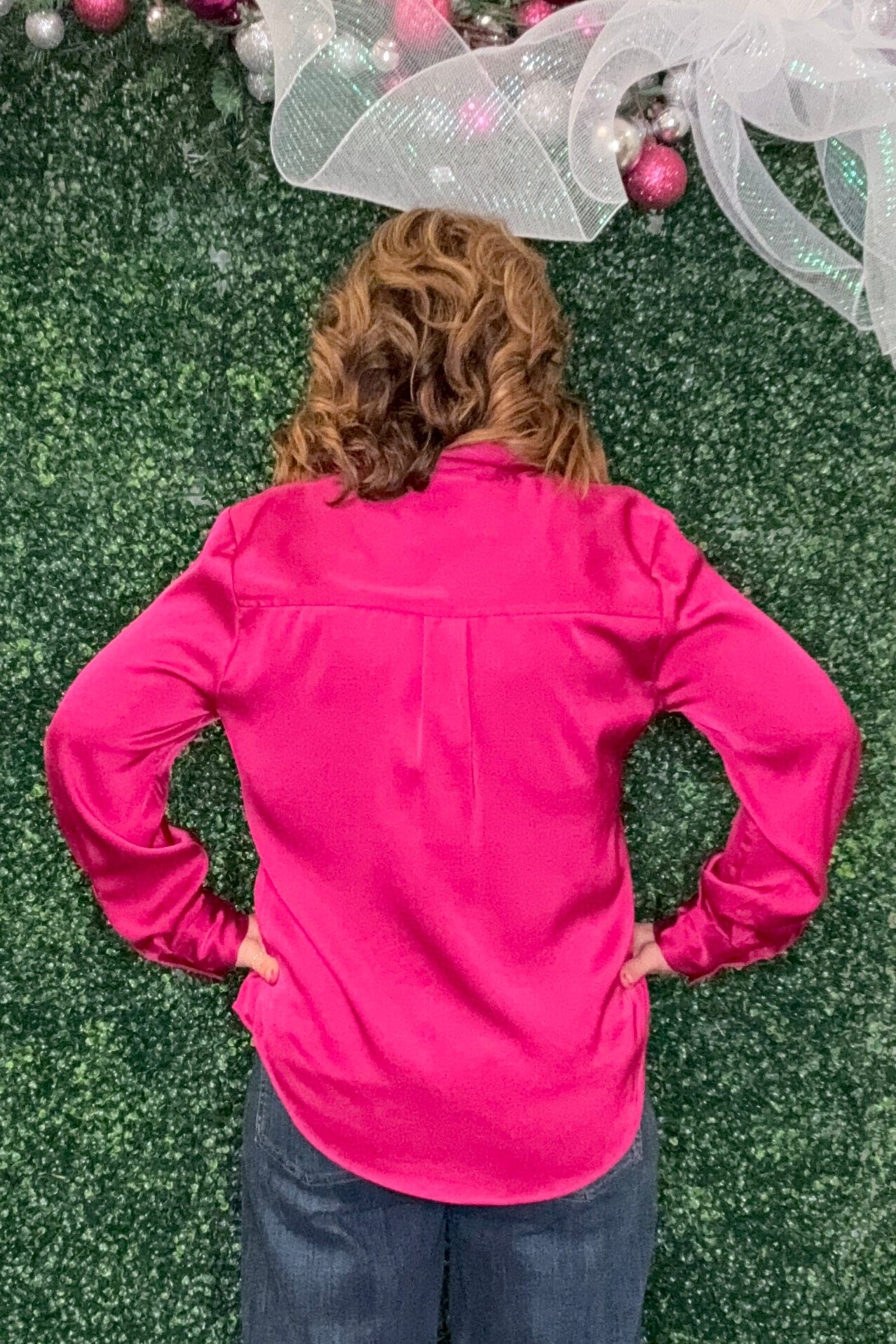 Long Sleeve Button Front Woven Shirt MISSY TOP SPECIAL LIVERPOOL 