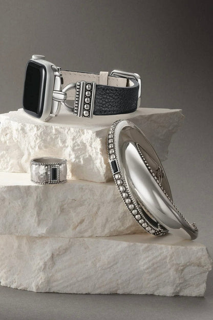 Pretty Tough Black Gem Wide Band Ring BRING Brighton Collectables 