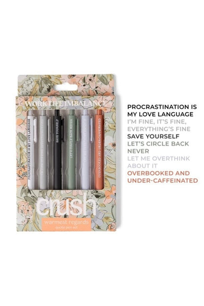 Crush Warmest Regard Quote Pen Set GIFT/OTHER DMMERCHANDISING WRKLIFIMBALANCE 