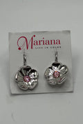 Rhodium Flower Earrings in "Light Rose" BETTERBRANDJEWELRY MICHALSMARIANA 