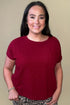 Slub Relaxed Crop Top JR TOP DRESSY ZENANA CABERNET S 