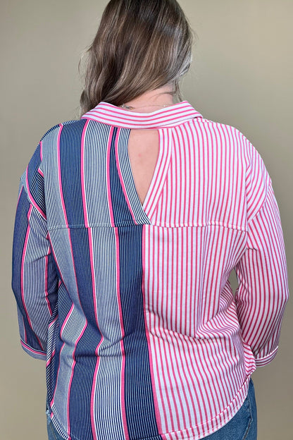 Striped Button Down Collared Top MISSY TOP SPECIAL PARSLEY &amp; SAGE 