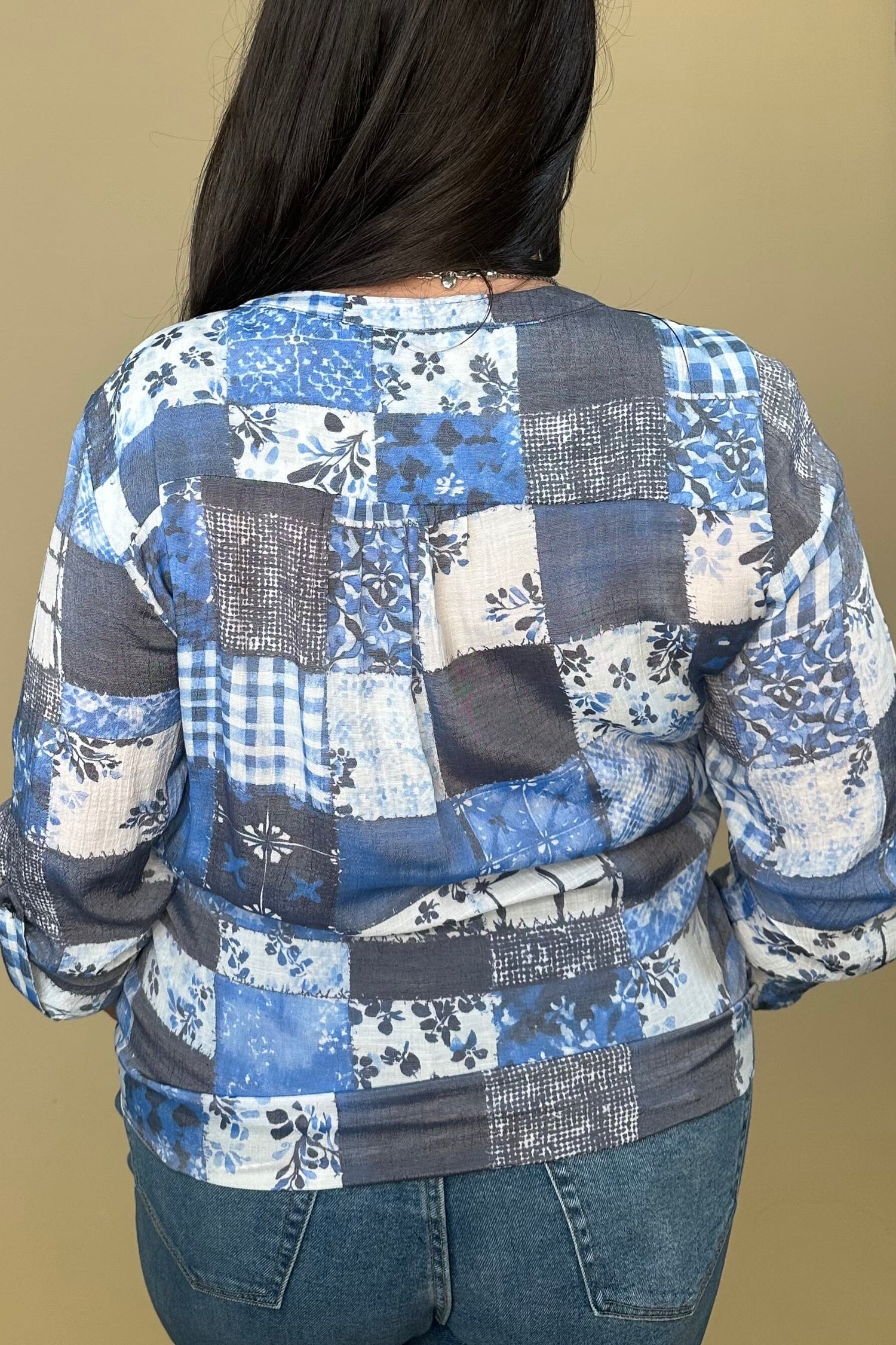 Long Sleeve Printed top w/Buttons &amp; Twist MISSY TOP SPECIAL ZAC &amp; RACHEL 