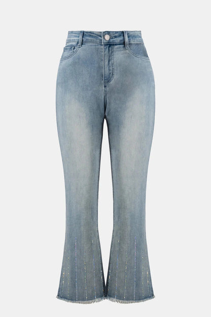 Striaght Crop Jean w/Rhinestone Stripe BOTTOMS JOSEPH RIBKOFF 