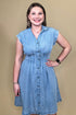 Sleeveless Denim Dress w/Gathered Waist DRESS ZAC & RACHEL 