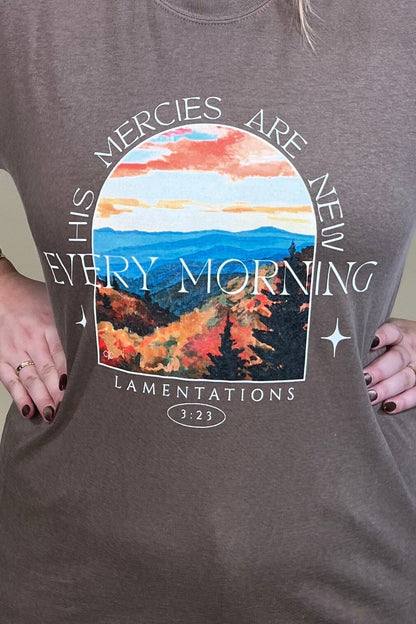 His Mercies Are New Graphic Tee MISSY BASIC KNIT:~~Unassigned~~ CHAUDOIN 