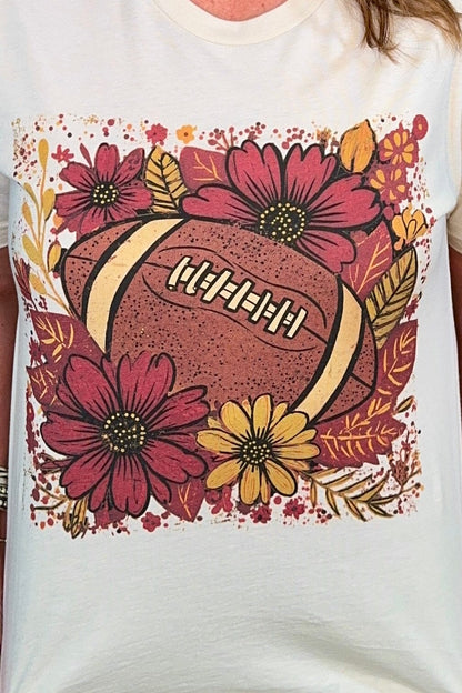 Football Flowers Graphic Tee MISSY BASIC KNIT REBELROSE/ATTITUDETEES 