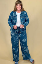 Floral Print Denim Jacket OUTFIT COMPLETER CREATION 