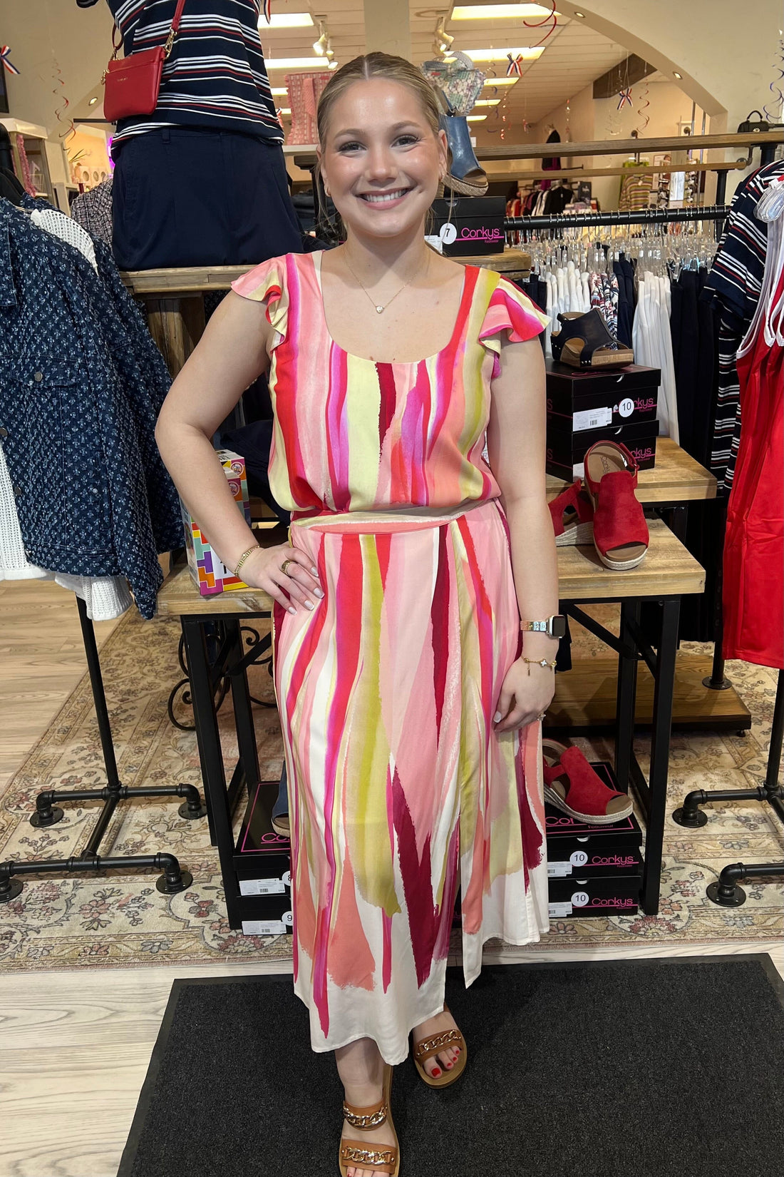 Flutter Sleeve Scoop Neck Woven Top MISSY TOP SPECIAL LIVERPOOL