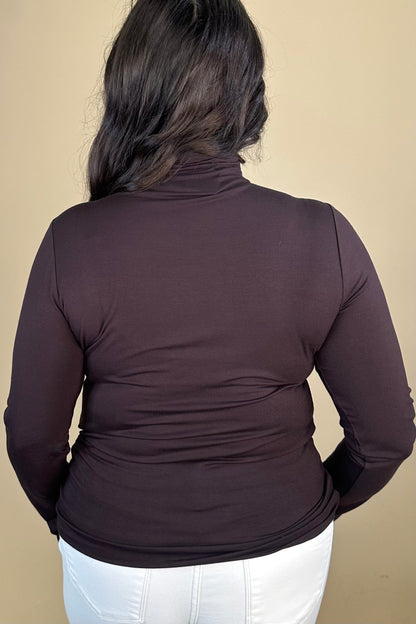 Long Sleeve Mock Neck Knit Top MISSY BASIC KNIT LIVERPOOL 