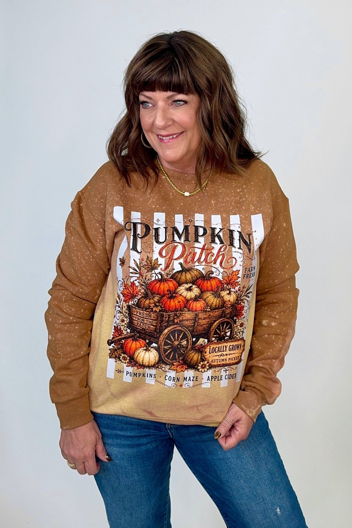 Pumpkin Patch Bleached Sweastshirt MISSY BASIC KNIT:~~Unassigned~~ ENVEE MEE 