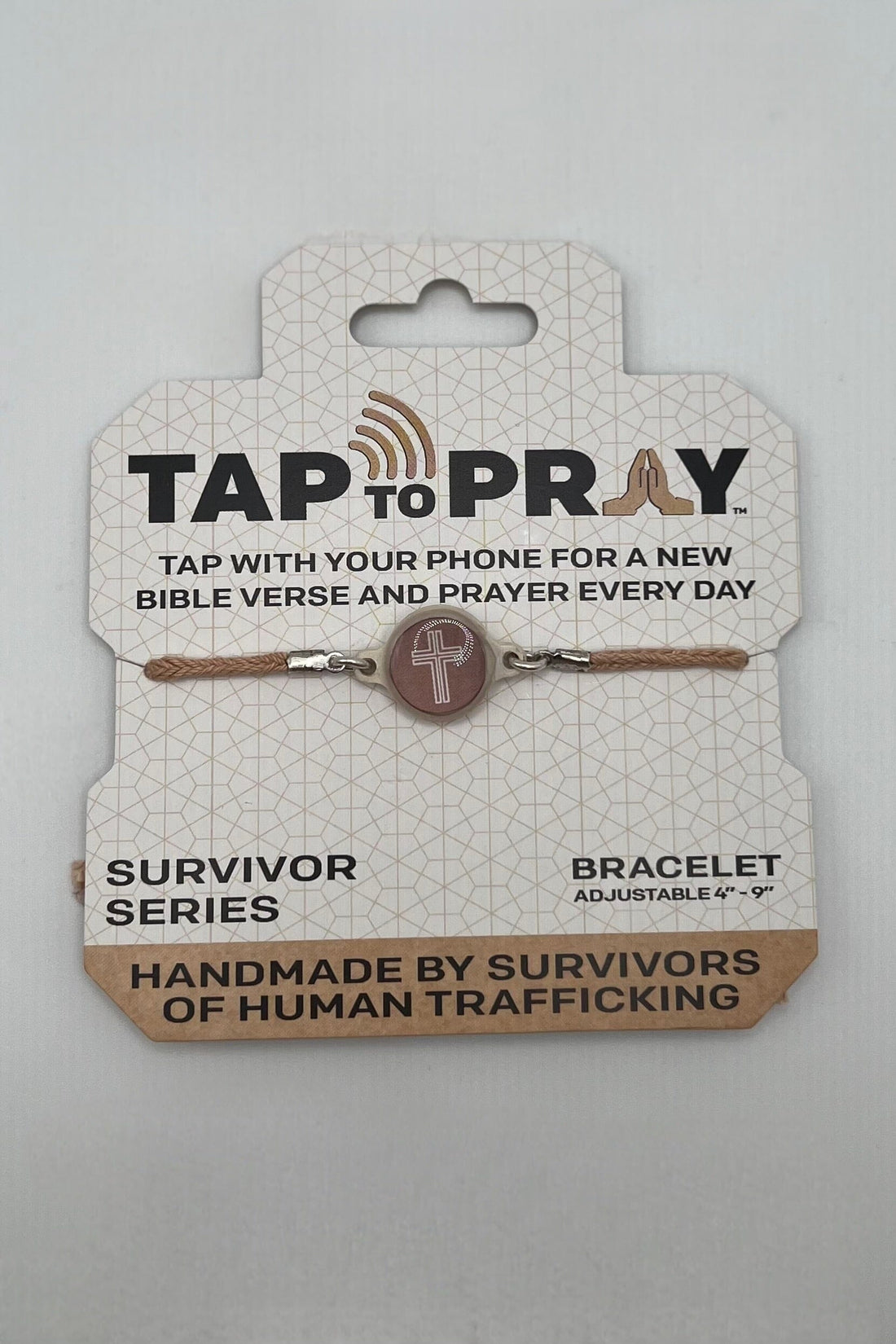 Mocha Cross Tap to Pray Bracelet GIFT/OTHER VERSIBLE 