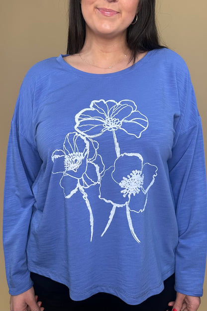 Destination Terry Blooms Pullover MISSY TOP SPECIAL HABITAT 