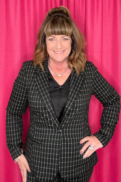 Fitted Black &amp; White Blazer OUTFIT COMPLETER LIVERPOOL 