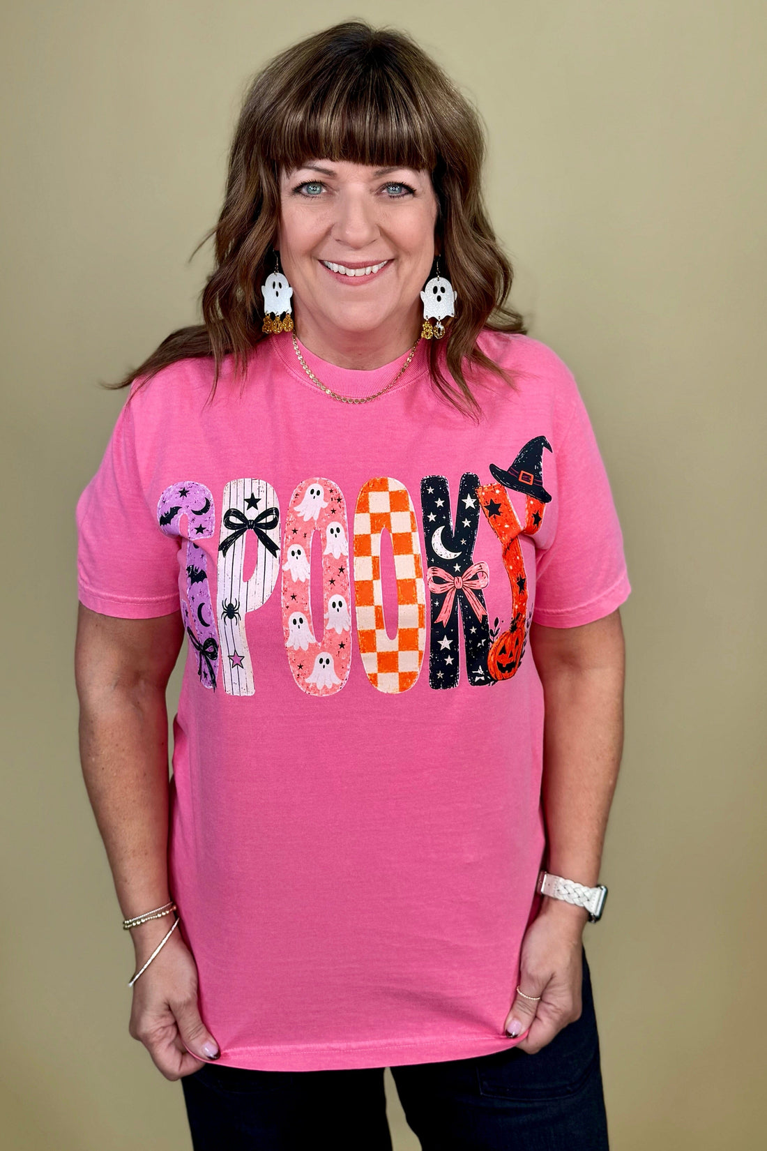 Spooky Letters Tee Shirt MISSY BASIC KNIT:~~Unassigned~~ ENVEE MEE 