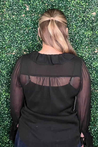 Long Sleeve Ruffle Front Blouse MISSY TOP SPECIAL LIVERPOOL 