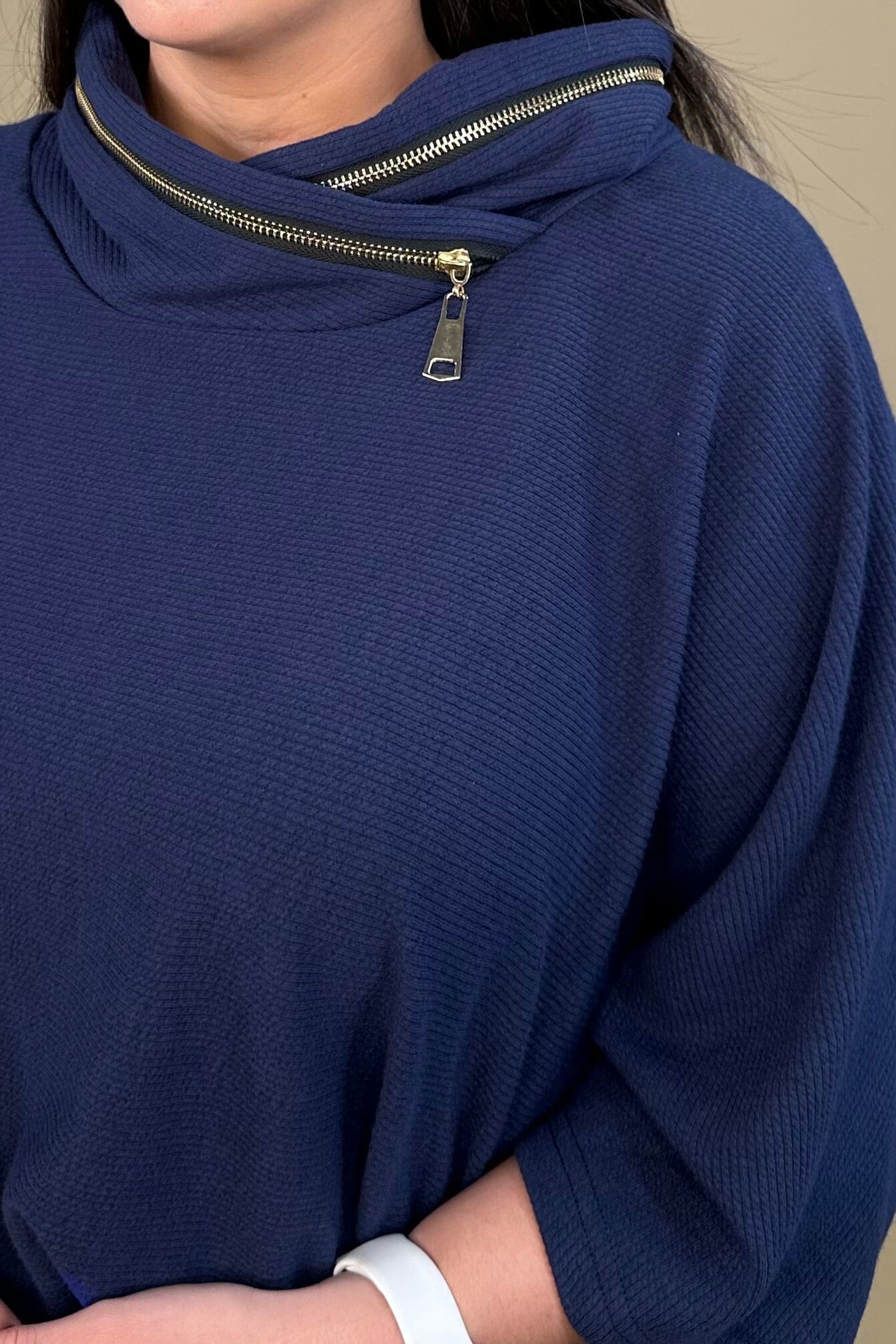 Zipper Cowl Neck Top MISSY TOP SPECIAL CREATION 