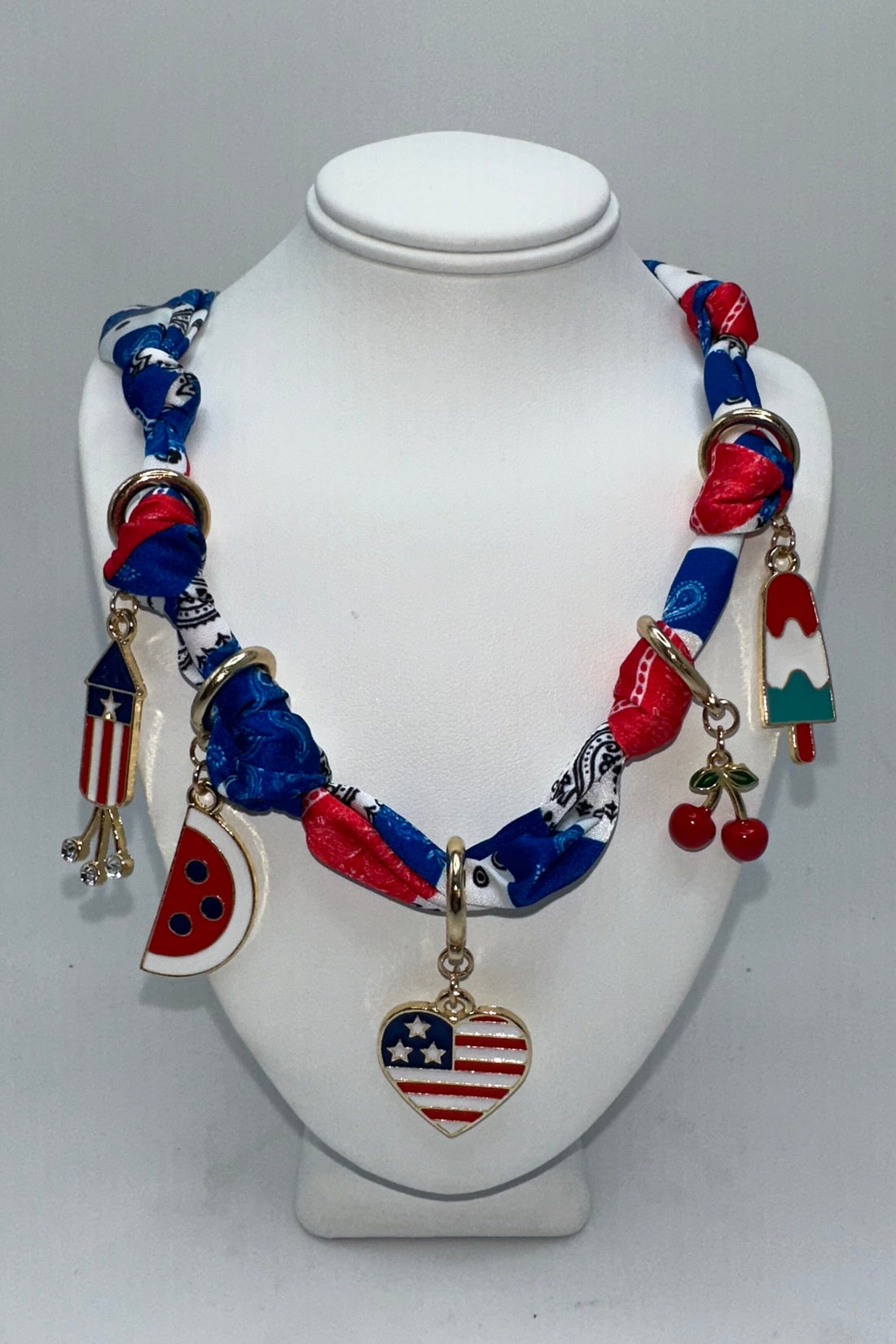Patriotic Scarf Necklace JEWELRY SOUTHERN GRACE 