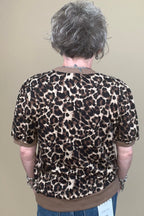 Leopard Print Puff Sleeve Top JR TOP DRESSY:~~Unassigned~~ SOUTHERN GRACE 