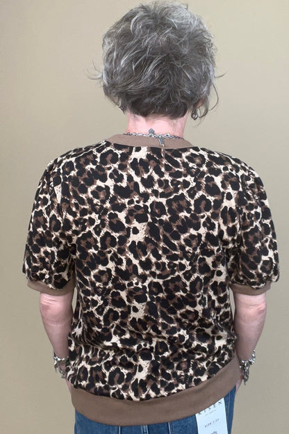 Leopard Print Puff Sleeve Top JR TOP DRESSY:~~Unassigned~~ SOUTHERN GRACE 
