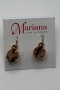 Large Double Stone Leverback Earrings in "Leopard Fabric"